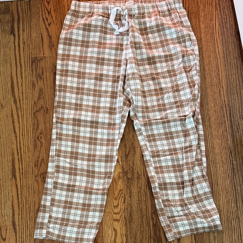 J. Crew Tan and Cream Plaid Pants